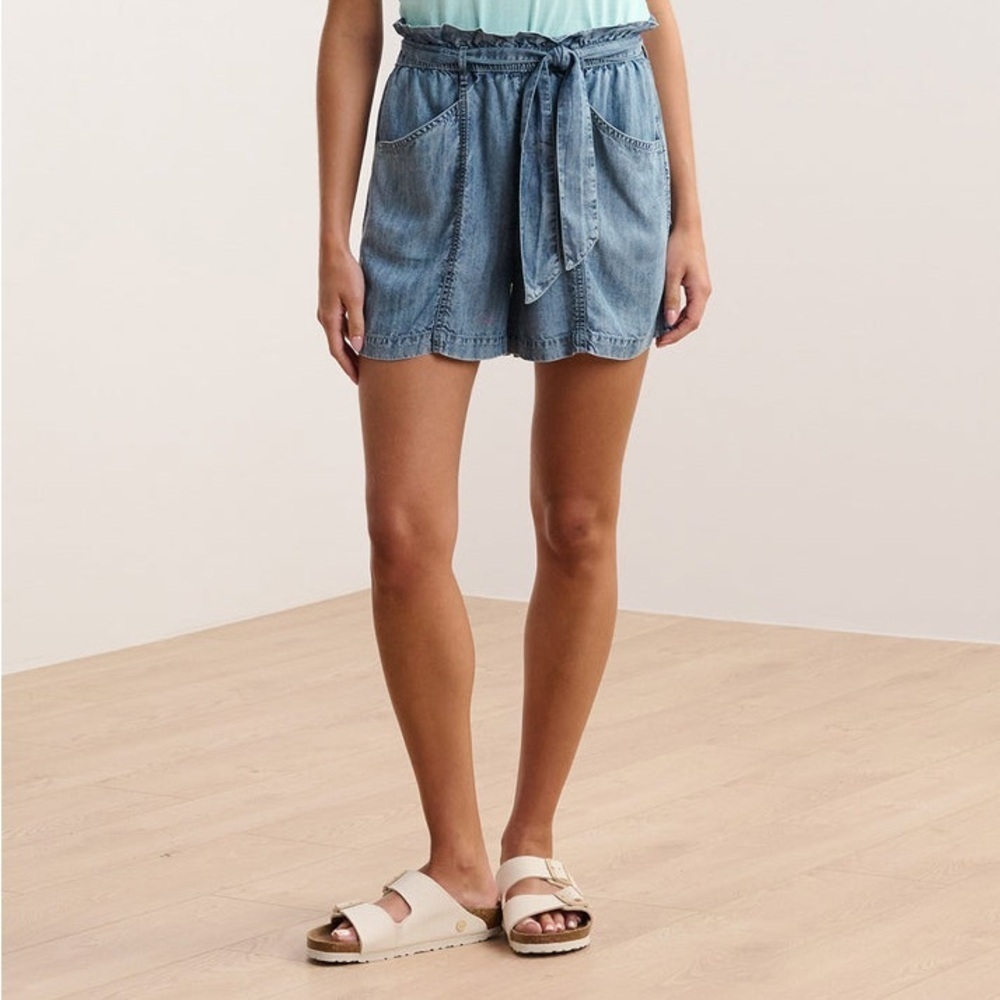 HATLEY Cassie High Waist Denim Blue Shorts (M)